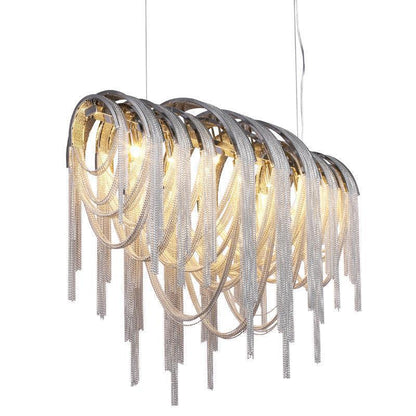 Sophian Luxury Aluminum Chain Tassel Chandelier - Lightings Menu