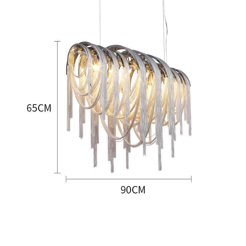 Sophian Luxury Aluminum Chain Tassel Chandelier - Lightings Menu