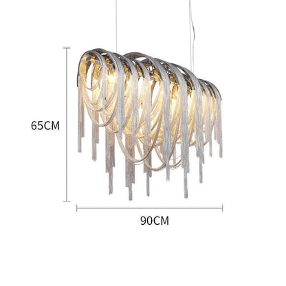 Sophian Luxury Aluminum Chain Tassel Chandelier - Lightings Menu
