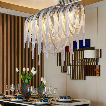Sophian Luxury Aluminum Chain Tassel Chandelier - Lightings Menu