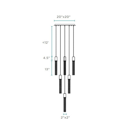 Sparkling Night Cylinder Chandelier 13 Light - Lightings Menu