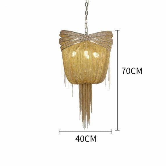 Stacking Rings Chain Tassel Pendant Chandelier - Lightings Menu