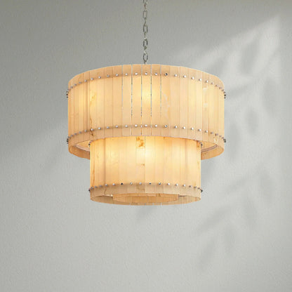 Sun Marco Alabaster Round Tiered Chandelier - Lightings Menu