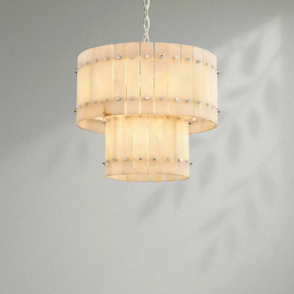 Sun Marco Alabaster Round Tiered Chandelier - Lightings Menu
