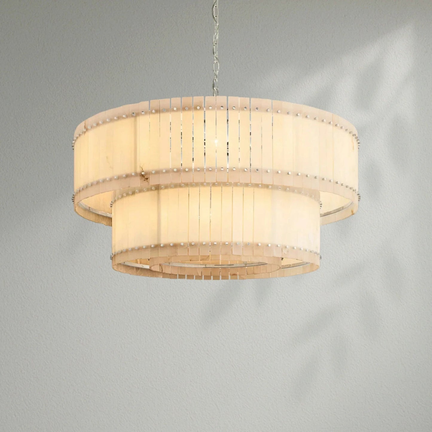 Sun Marco Alabaster Round Tiered Chandelier - Lightings Menu