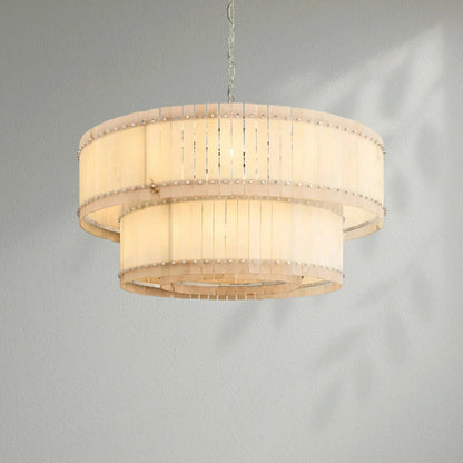 Sun Marco Alabaster Round Tiered Chandelier - Lightings Menu