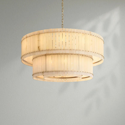 Sun Marco Alabaster Round Tiered Chandelier - Lightings Menu
