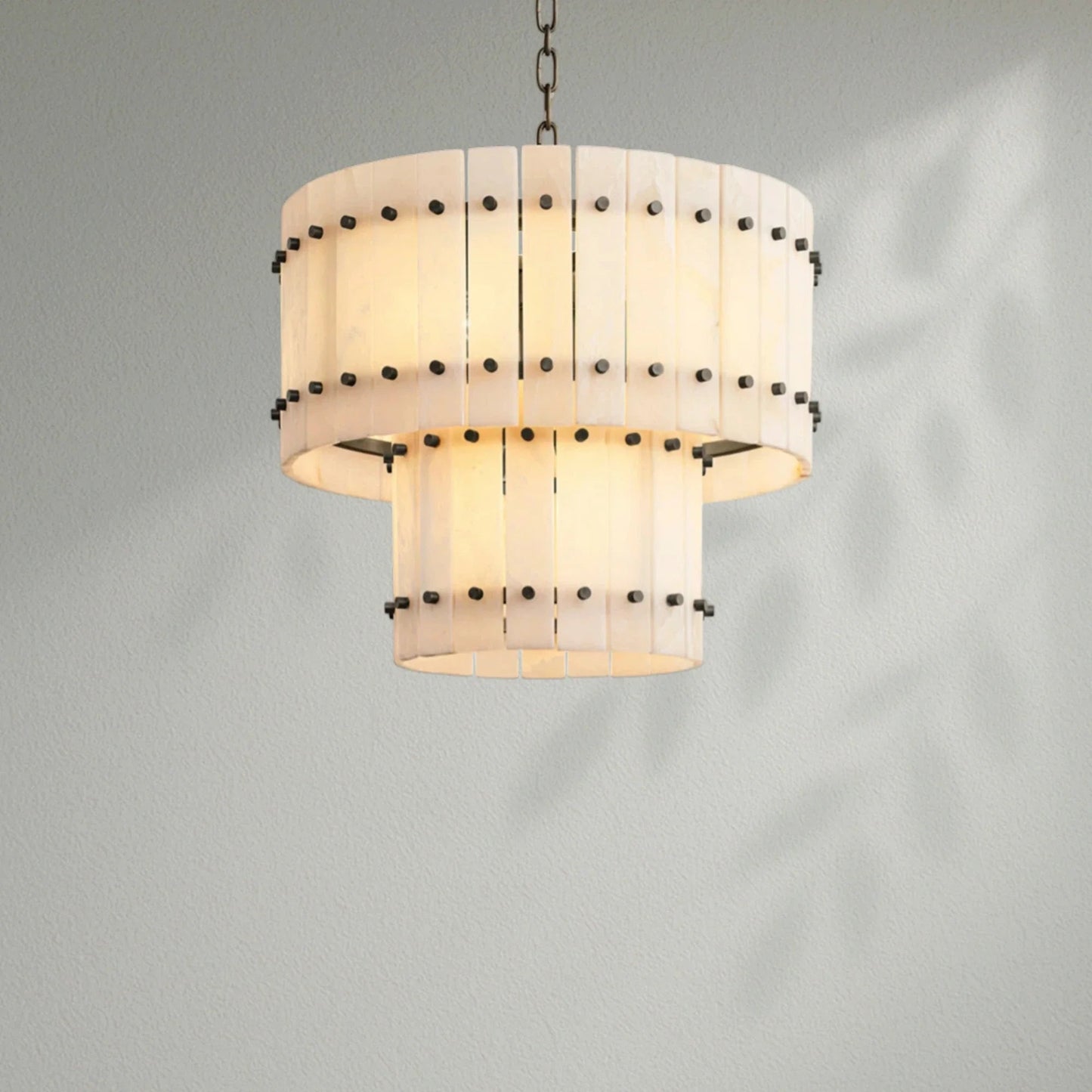 Sun Marco Alabaster Round Tiered Chandelier - Lightings Menu