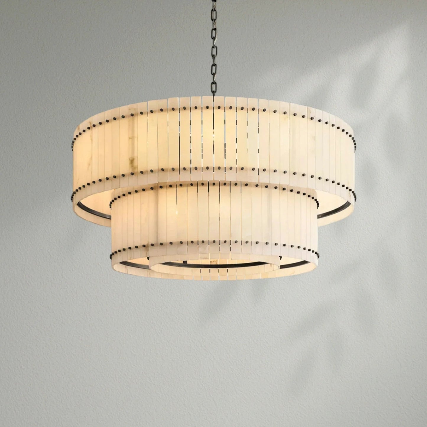 Sun Marco Alabaster Round Tiered Chandelier - Lightings Menu