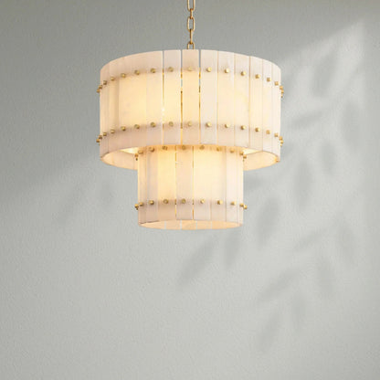 Sun Marco Alabaster Round Tiered Chandelier - Lightings Menu