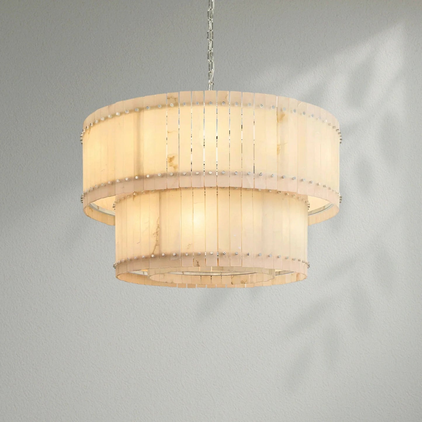 Sun Marco Alabaster Round Tiered Chandelier - Lightings Menu