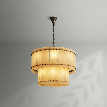 Sun Marco Alabaster Round Tiered Chandelier - Lightings Menu