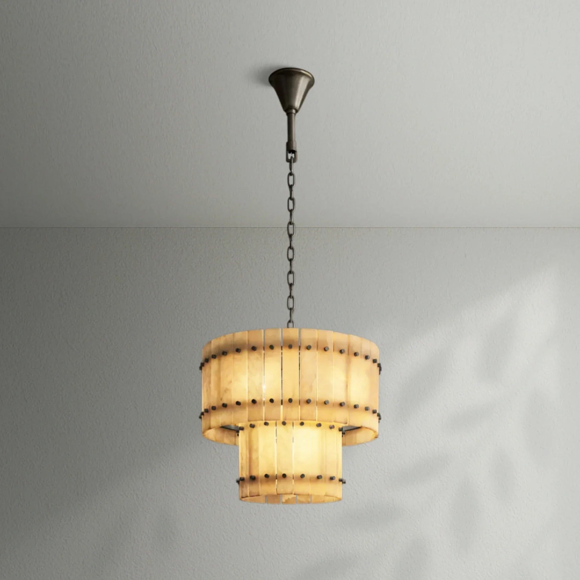 Sun Marco Alabaster Round Tiered Chandelier - Lightings Menu