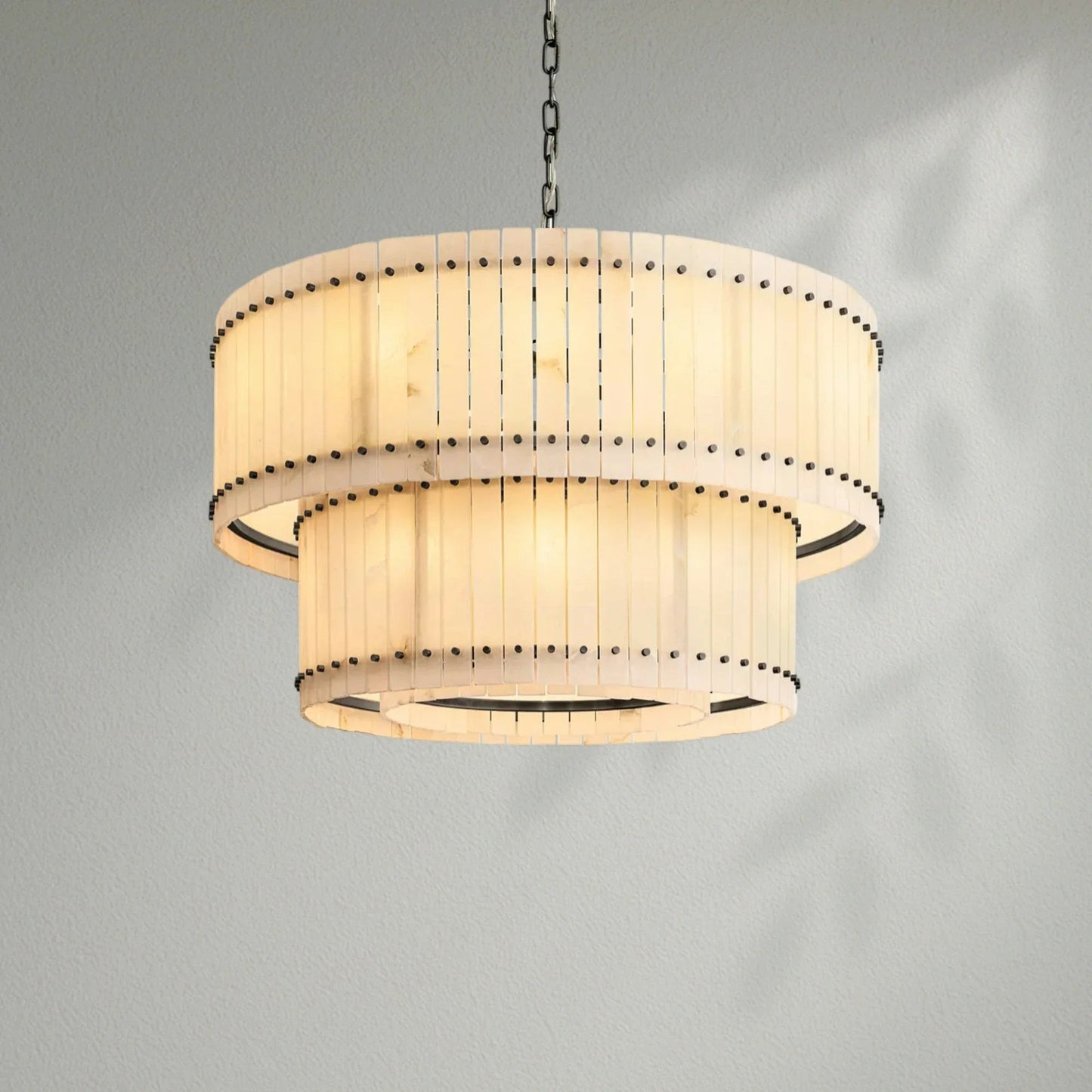 Sun Marco Alabaster Round Tiered Chandelier - Lightings Menu