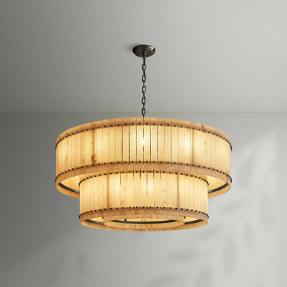 Sun Marco Alabaster Round Tiered Chandelier - Lightings Menu