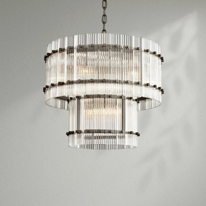Sun Marco Two - Tier Luxury Round Chandelier - Lightings Menu