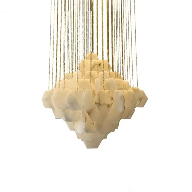 Talan Multi - layer Irregular Alabaster Chandelier - Lightings Menu