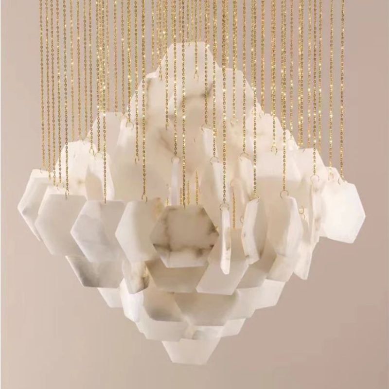 Talan Multi - layer Irregular Alabaster Chandelier - Lightings Menu