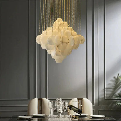 Talan Multi - layer Irregular Alabaster Chandelier - Lightings Menu