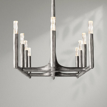 Thaddeos Forged Linear Chandelier - Lightings Menu