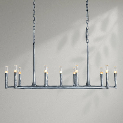 Thaddeos Forged Linear Chandelier - Lightings Menu