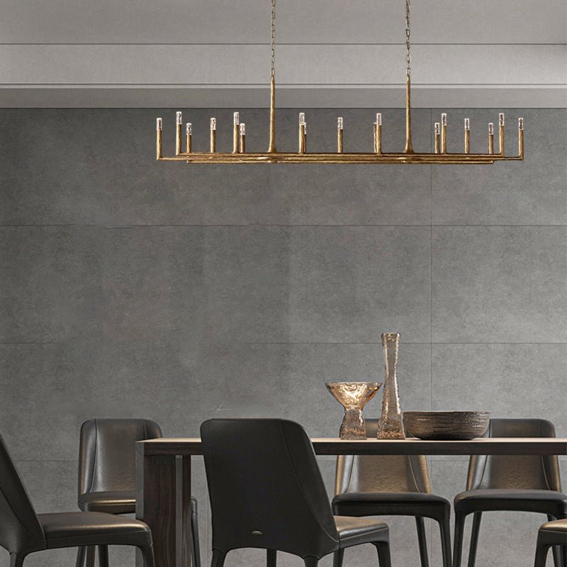Thaddeos Forged Linear Chandelier - Lightings Menu