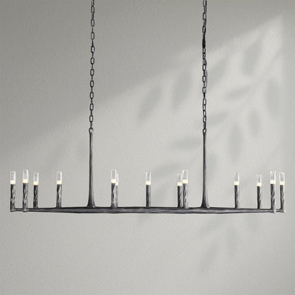 Thaddeos Forged Linear Chandelier - Lightings Menu