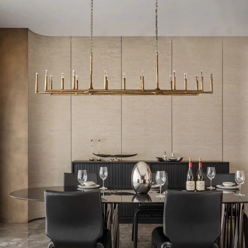 Thaddeos Forged Linear Chandelier - Lightings Menu