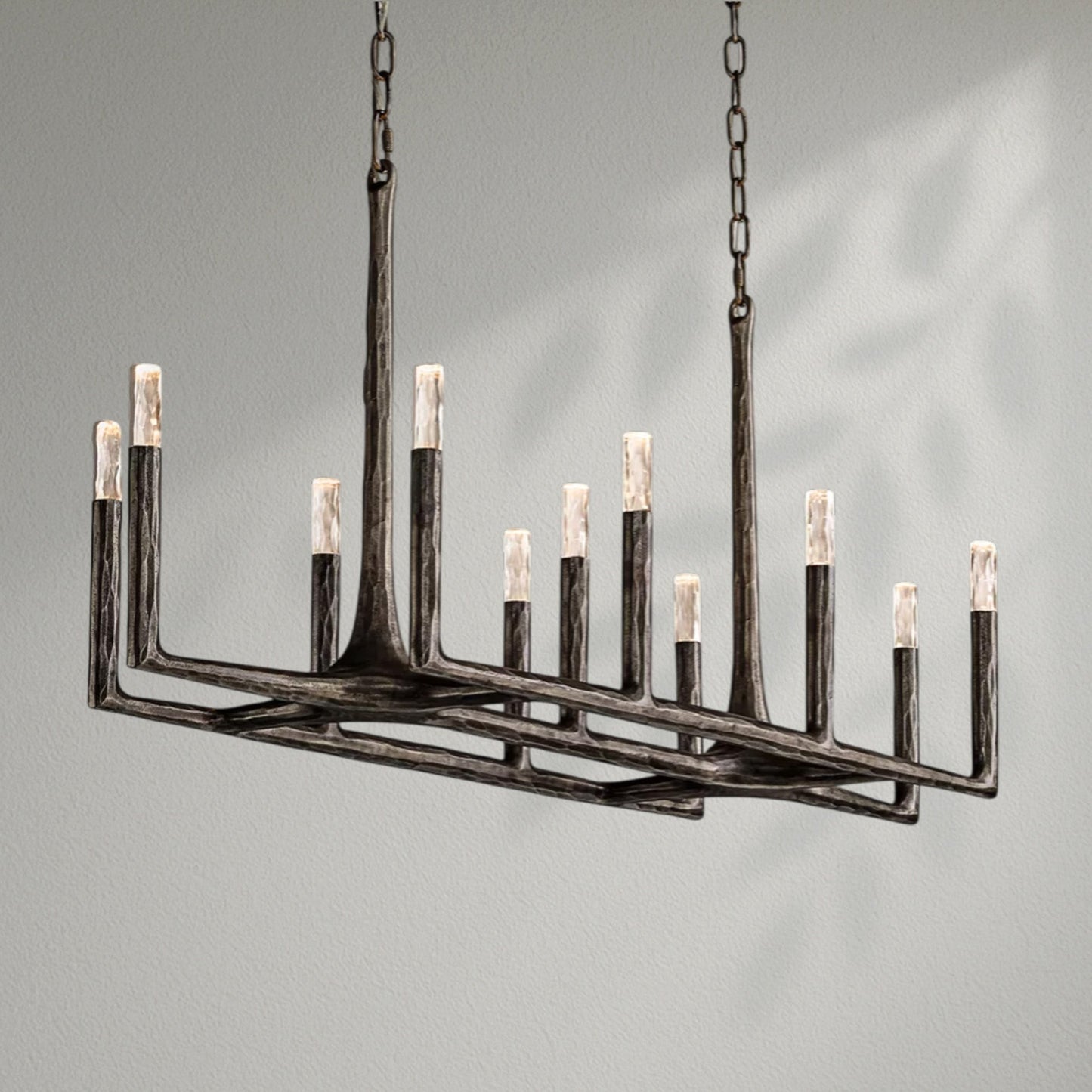 Thaddeos Forged Linear Chandelier - Lightings Menu