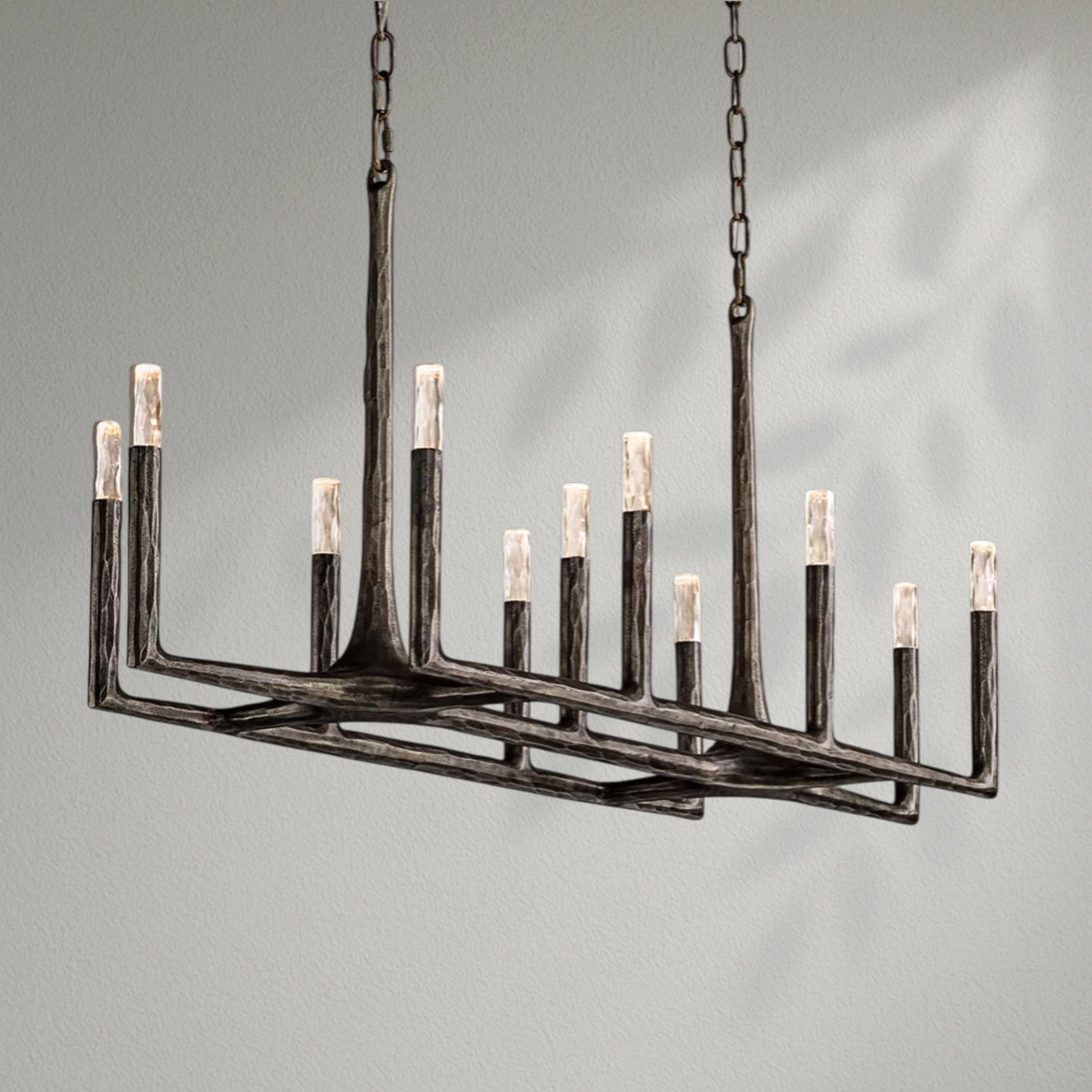 Thaddeos Forged Linear Chandelier - Lightings Menu