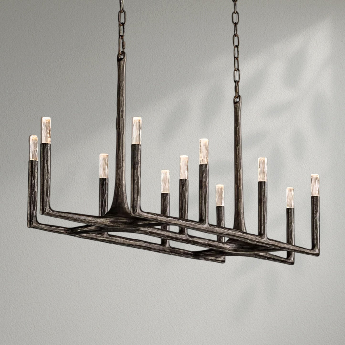 Thaddeos Forged Linear Chandelier - Lightings Menu