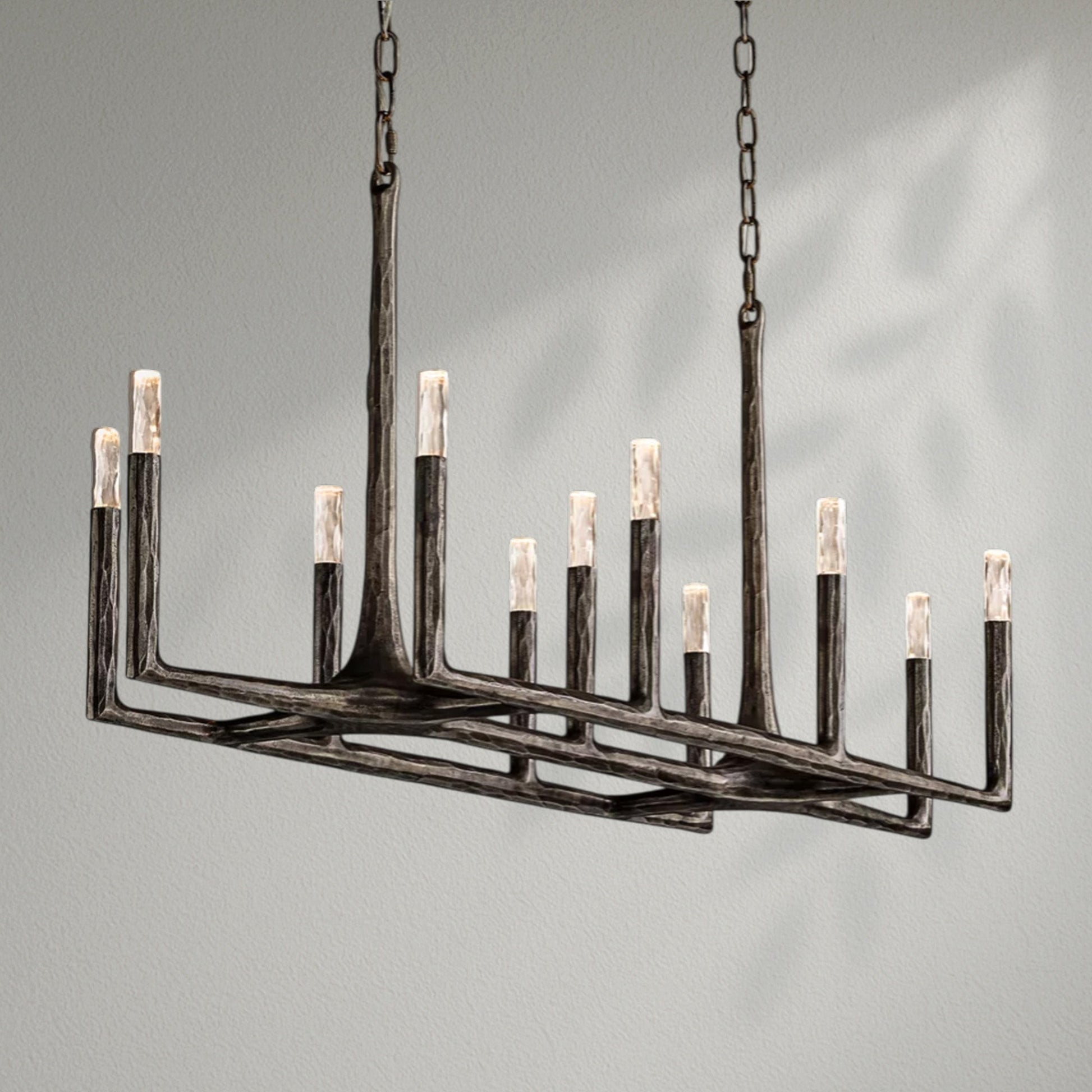 Thaddeos Forged Linear Chandelier - Lightings Menu