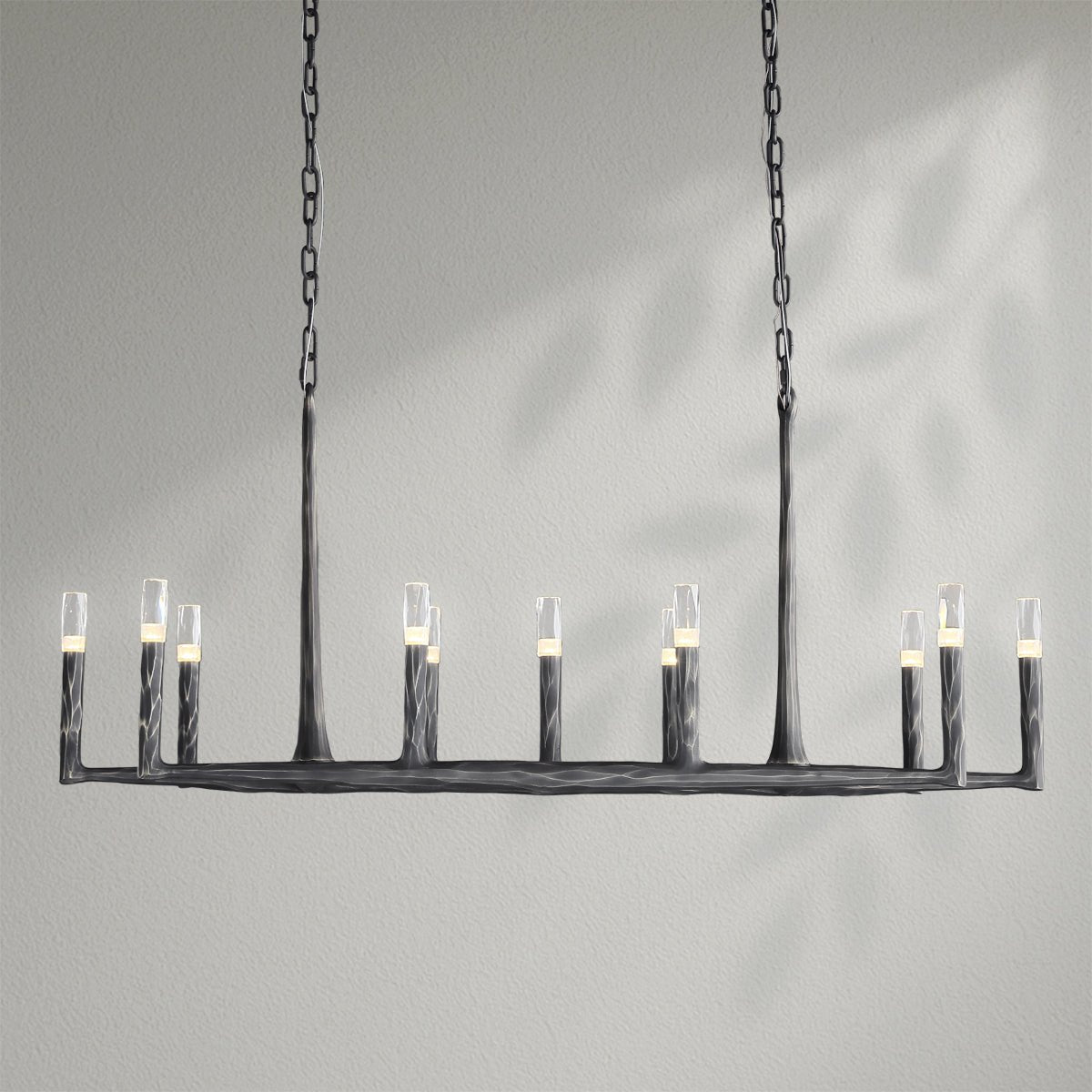 Thaddeos Forged Linear Chandelier - Lightings Menu