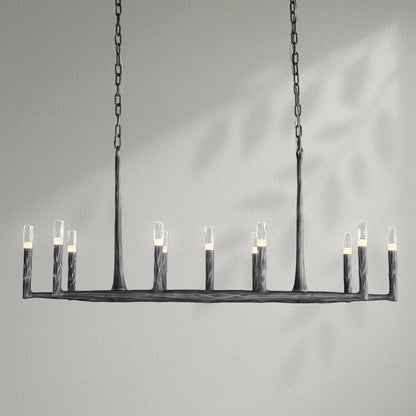 Thaddeos Forged Linear Chandelier - Lightings Menu
