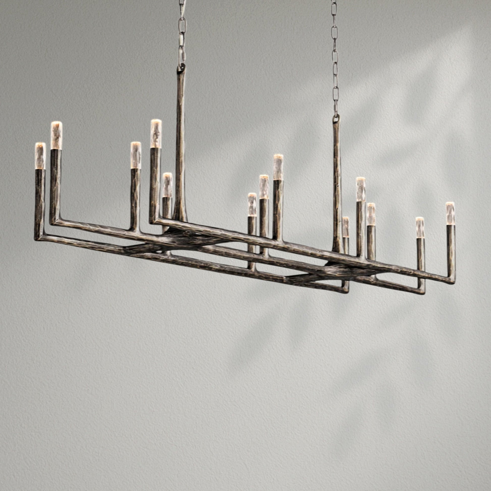 Thaddeos Forged Linear Chandelier - Lightings Menu