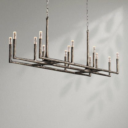 Thaddeos Forged Linear Chandelier - Lightings Menu