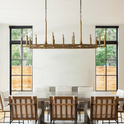 Thaddeos Forged Linear Chandelier - Lightings Menu