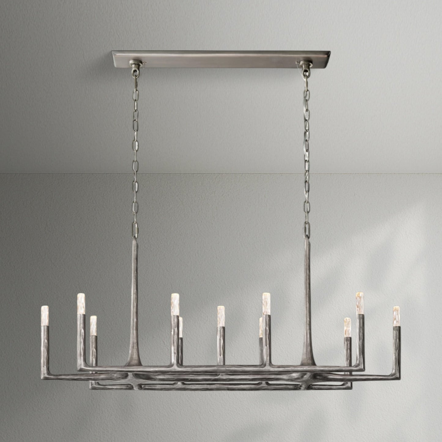 Thaddeos Forged Linear Chandelier - Lightings Menu
