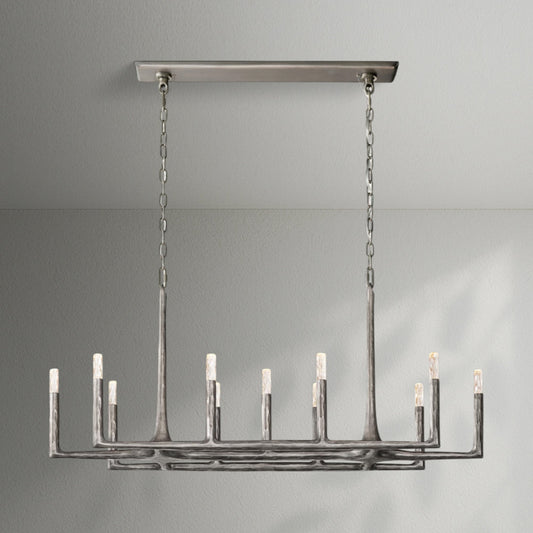 Thaddeos Forged Linear Chandelier - Lightings Menu