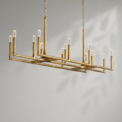 Thaddeos Forged Linear Chandelier - Lightings Menu