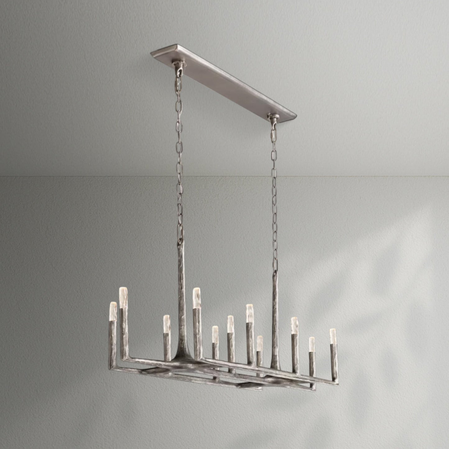 Thaddeos Forged Linear Chandelier - Lightings Menu