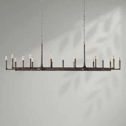 Thaddeos Forged Linear Chandelier - Lightings Menu
