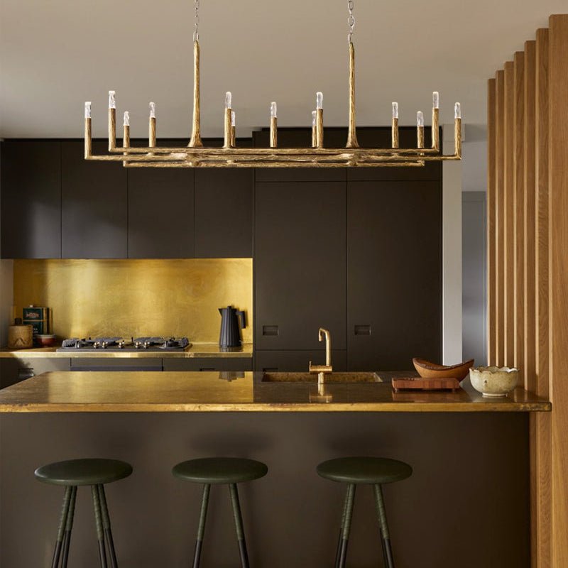 Thaddeos Forged Linear Chandelier - Lightings Menu