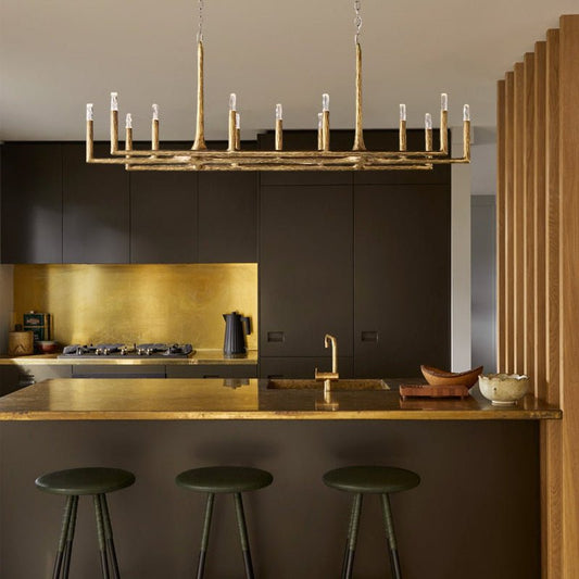 Thaddeos Forged Linear Chandelier - Lightings Menu