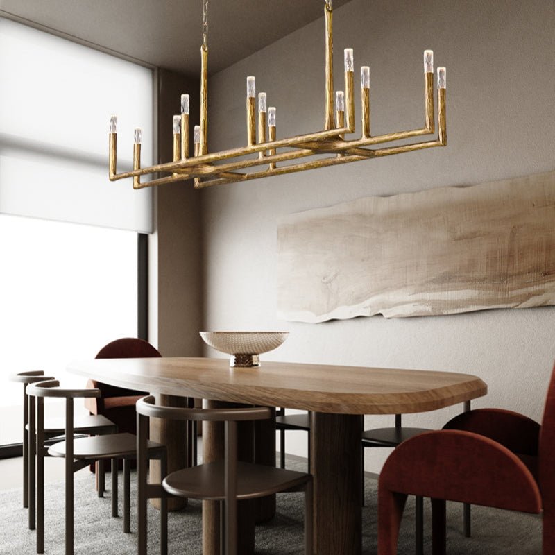 Thaddeos Forged Linear Chandelier - Lightings Menu