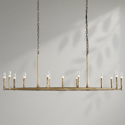 Thaddeos Forged Linear Chandelier - Lightings Menu