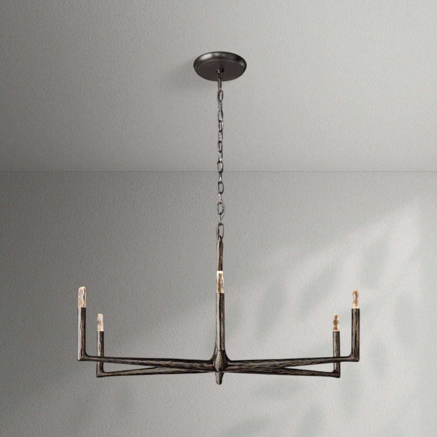 Thaddeos Forged Round Chandelier - Lightings Menu