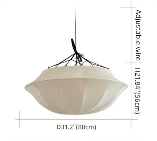 Vintage French Style Cream White Silk Umbrella Chandelier - Lightings Menu
