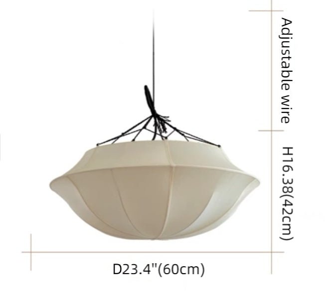 Vintage French Style Cream White Silk Umbrella Chandelier - Lightings Menu