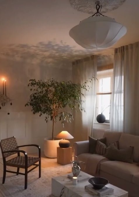 Vintage French Style Cream White Silk Umbrella Chandelier - Lightings Menu